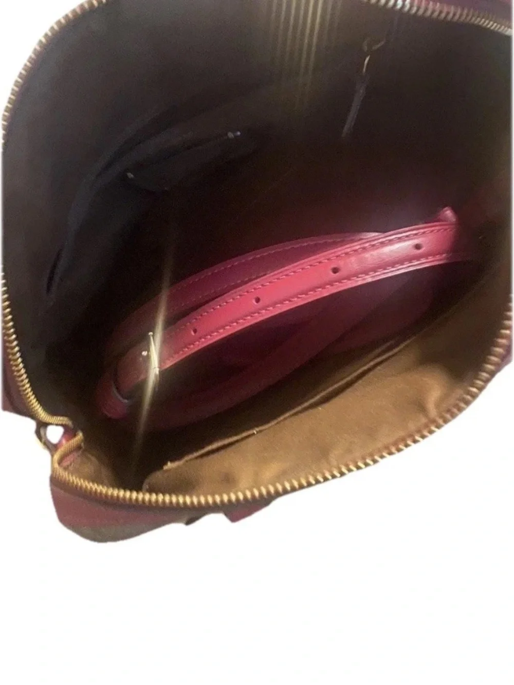 Coach Khaki & Dark Fuchsia Pink Rowan Signature Canvas Satchel Crossbody Handbag